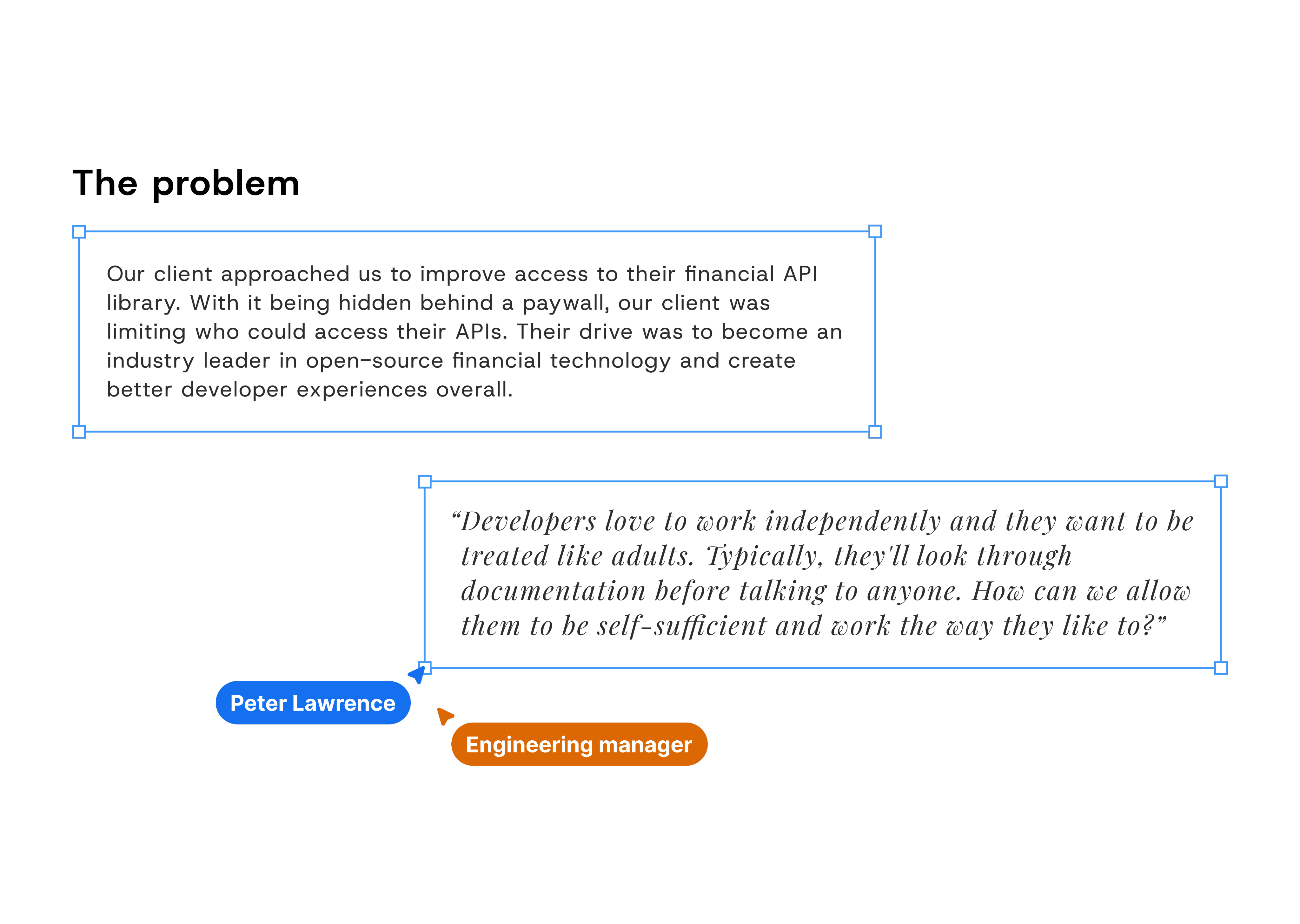 Problem statement for developer portal