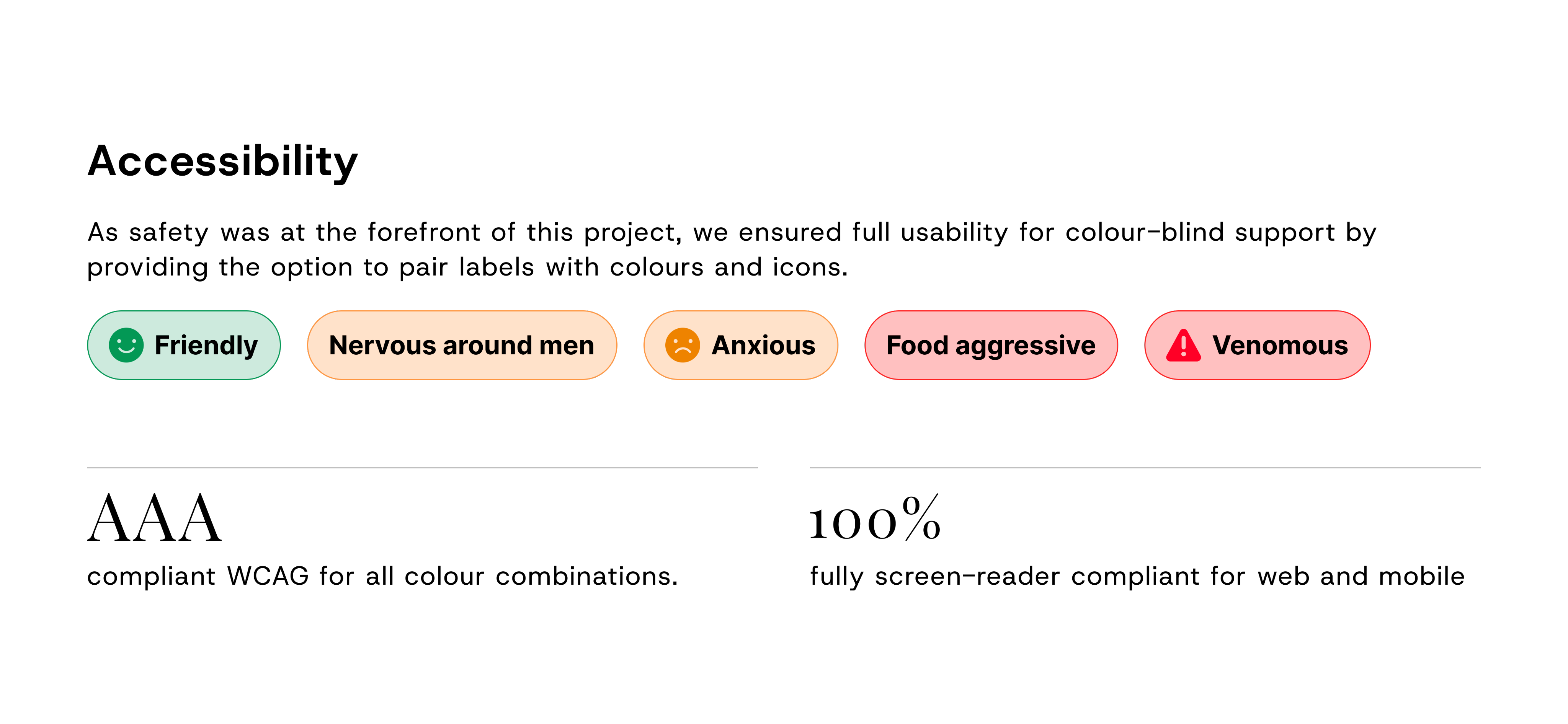 accessibility notes on demeanour options